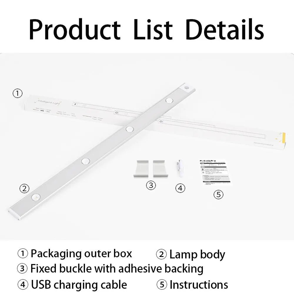 Motion Sensor Light, Usb-Rechargeable LED Sensor Lamp with Adjustable Lighting Modes, Dimmable Lighting, Wireless LED Light for Kitchen Cabinets, Bedrooms and Wardrobes, Night Light for Home Decor and Ambient Lighting #GLOBAL PICKS